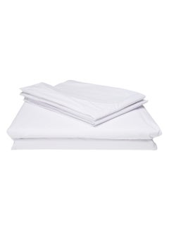 Home-Tex Design Hotel Luxury 3-Piece Hometex Design King Size Percale 200 Thread Count White Bed Sheet Set - 1 Flat Sheet 240x260 cm and 2 pillow covers 50x75 cm  - Image 3