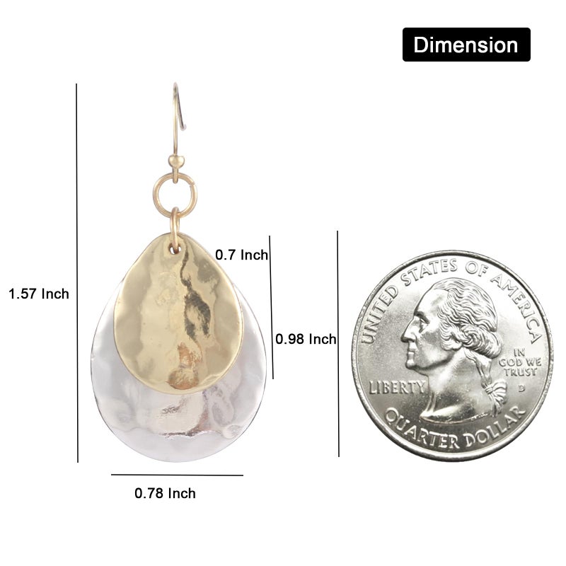 Jojomina Gold and Silver Mixed Metal Earrings for Women Dangling Vintage Two Tone Boho Small Dangle Earrings - Image 2