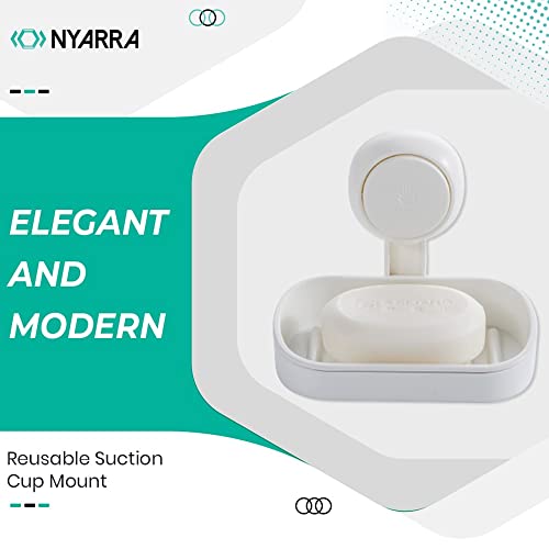 Nyarra Soap Holder for Bathroom, Non-Drill Vacuum Suction Holder Soap Stand for Bathroom, Durable Wall Mount Soap Dish, Easy One Push Installation [NR-0561] - Image 3