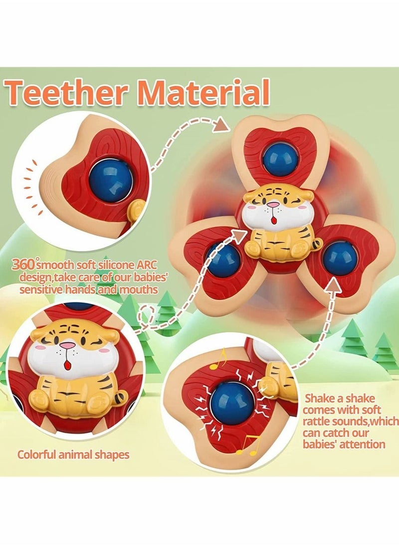 Generic - Baby Spinner Toy with Suction Cup 3 Pack Baby Bath Toys Cartoon Spinning Suction Toys - Image 1