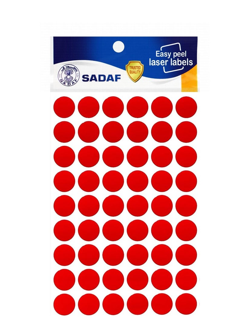 Sadaf - 540-Piece Round Labels 18mm Diameter Red - Image 1