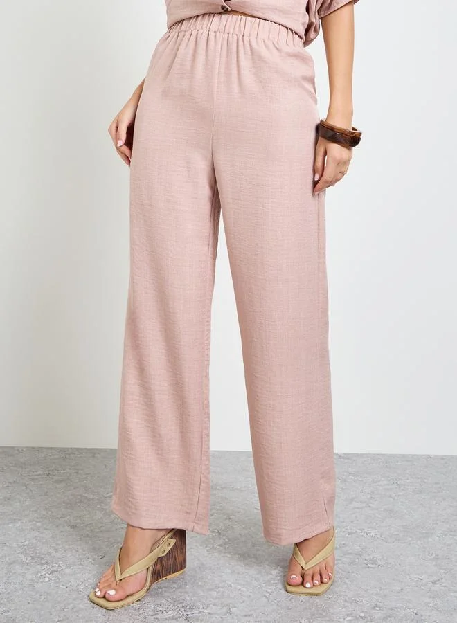 أميرة Light Pink Relaxed Fit Shirt and Trouser Modest Set