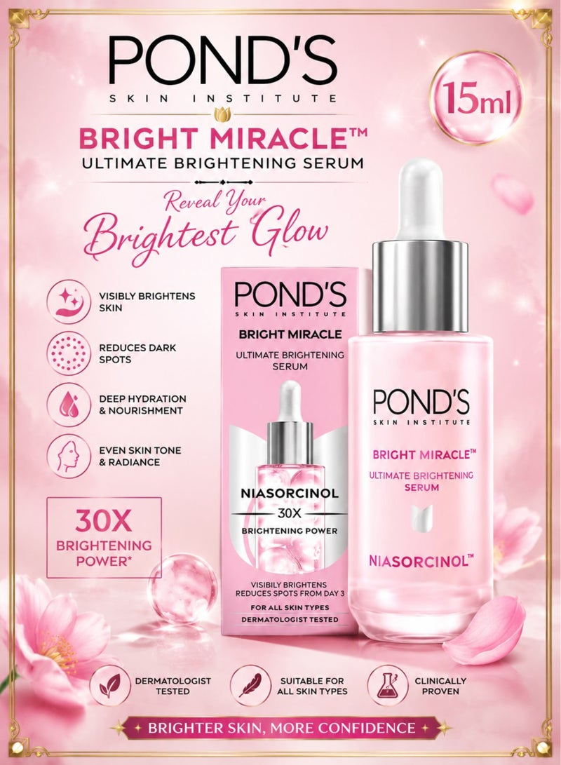 Pond's Pond’s Bright Miracle Ultimate Brightening Serum with Niasorcinol, 30X better than Vit C | 15 ml - Image 1