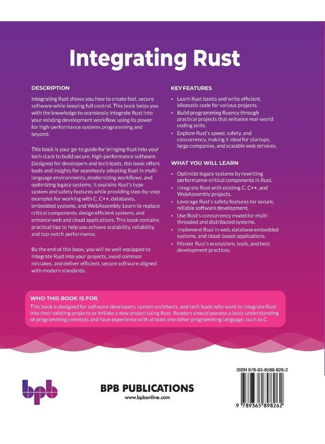 Integrating Rust: Adopt Rust effortlessly for secure, scalable, and high-performance systems (English Edition) - Image 2