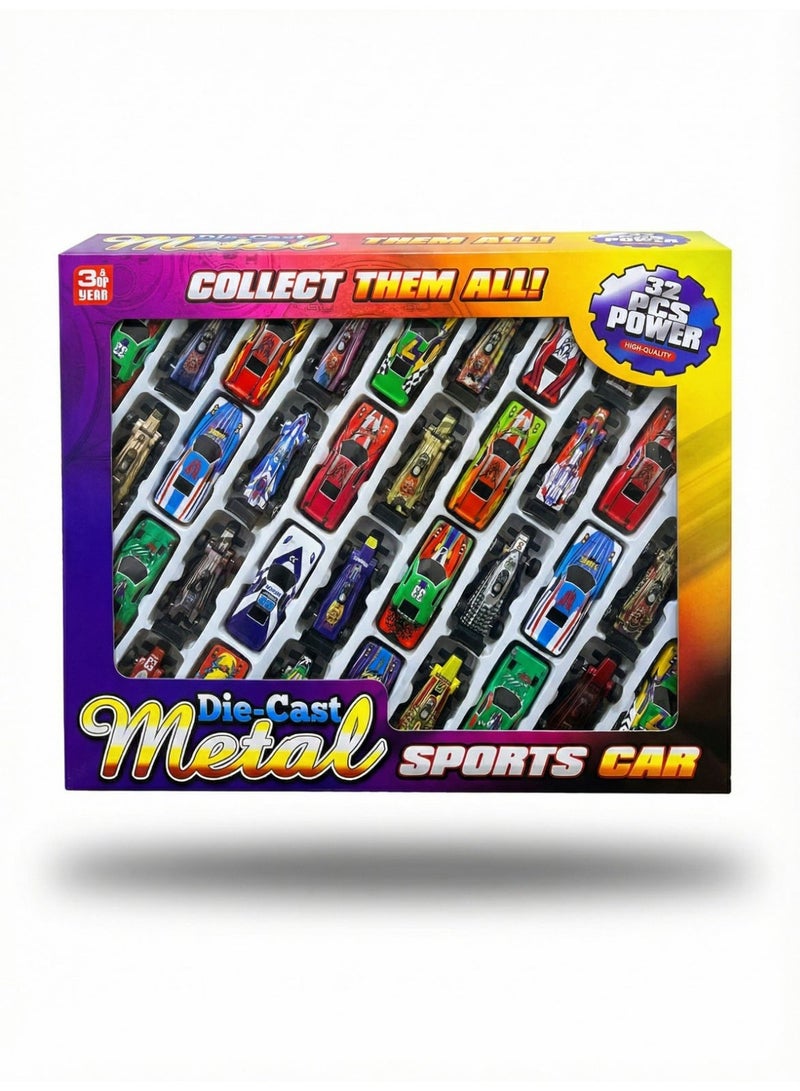 32 Pcs Die-Cast Metal Racing Sports Car Set - Collect Them All! - Image 1