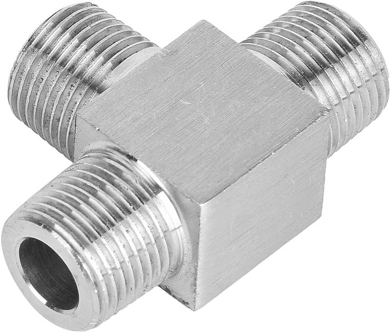 3 Way Pipe Fittings, 304 Stainless Steel Male Thread, High Pressure & Durable, for Water, Gas & Oil Plumbing Systems (Outer wire 1/8) - Image 5