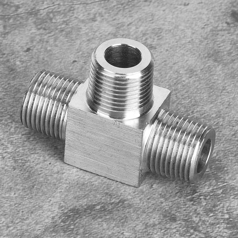 3 Way Pipe Fittings, 304 Stainless Steel Male Thread, High Pressure & Durable, for Water, Gas & Oil Plumbing Systems (Outer wire 1/8) - Image 4