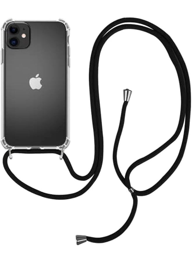 Generic - Iphone 13 Pro Max Black Crossbody Case Cell Phone Lanyard For Around The Shoulder Phone Safety Adjustable Phone Strap Best Smartphones Lanyard With Full Coverage Case Iphone 13 Pro Max - Image 1