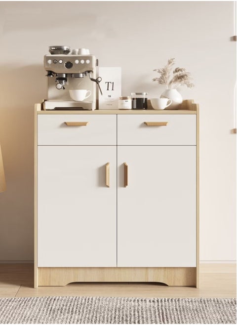 A white coffee cabinet suitable for the living room and office, easy to install, large capacity and modern shape