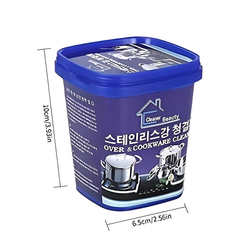 Powerful Stainless Steel & Metal Cleaner – Cleaning Paste Removes Burnt Grease & Tough Stains from Pots & Pans Without Scratching, Easy to Use, Safe for Health & Environment (1 Pack) - Image 2