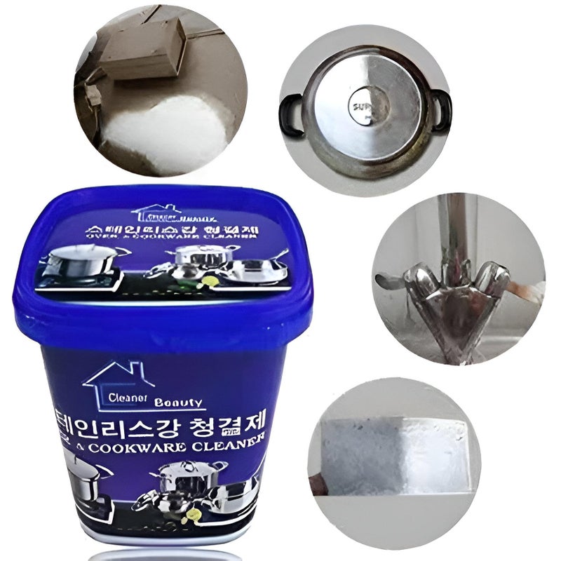 Powerful Stainless Steel & Metal Cleaner – Cleaning Paste Removes Burnt Grease & Tough Stains from Pots & Pans Without Scratching, Easy to Use, Safe for Health & Environment (1 Pack) - Image 5
