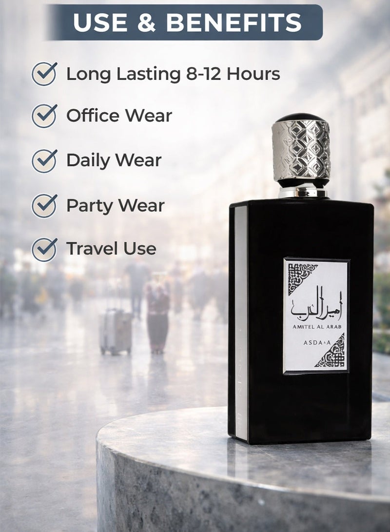 أصداف أمير العرب أو دو برفيوم | عطر رجالي يدوم طويلًا بنفحات خشبية ومسكية | مثالي للرجال الذين يفضلون الروائح القوية والثابتة - ١٠٠ مل أو دو برفيوم - Image 4