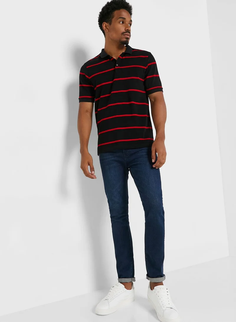 Seventy Five Striped Polo Shirt