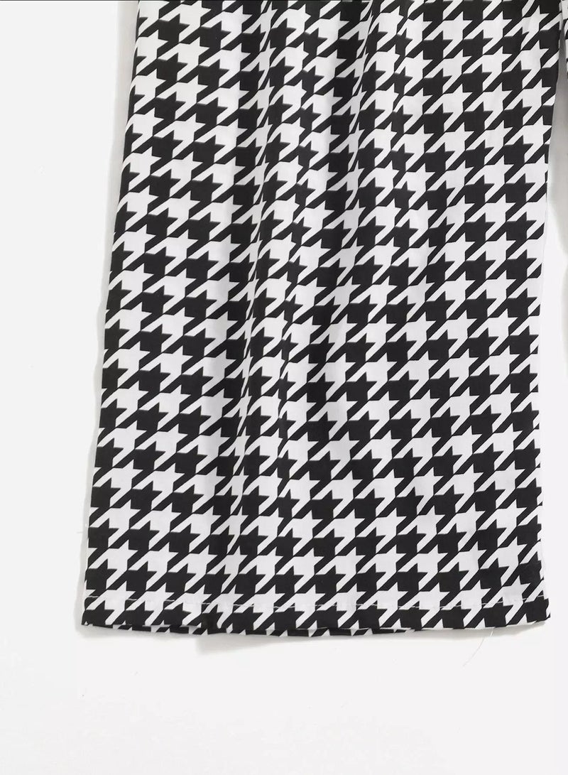 Girls 1pc Houndstooth Print Wide Leg Pants  - Image 4