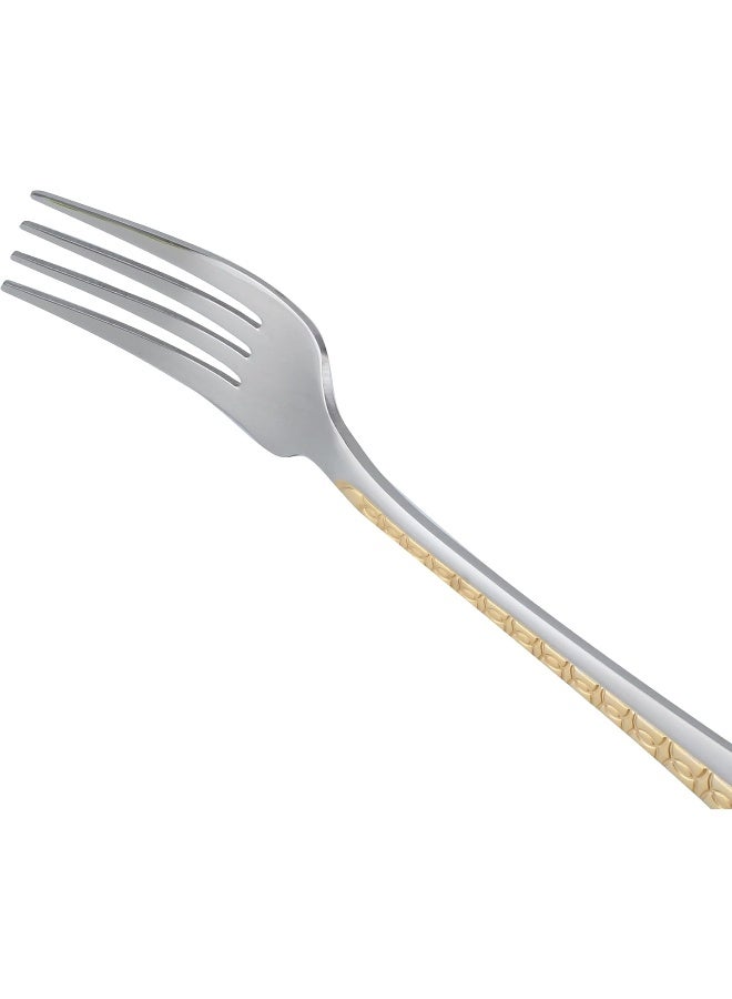Cuisine Art Berger Dinner Forks Set Of 3, Stainless Steel Table Dining Forks, Golden Design - Image 3