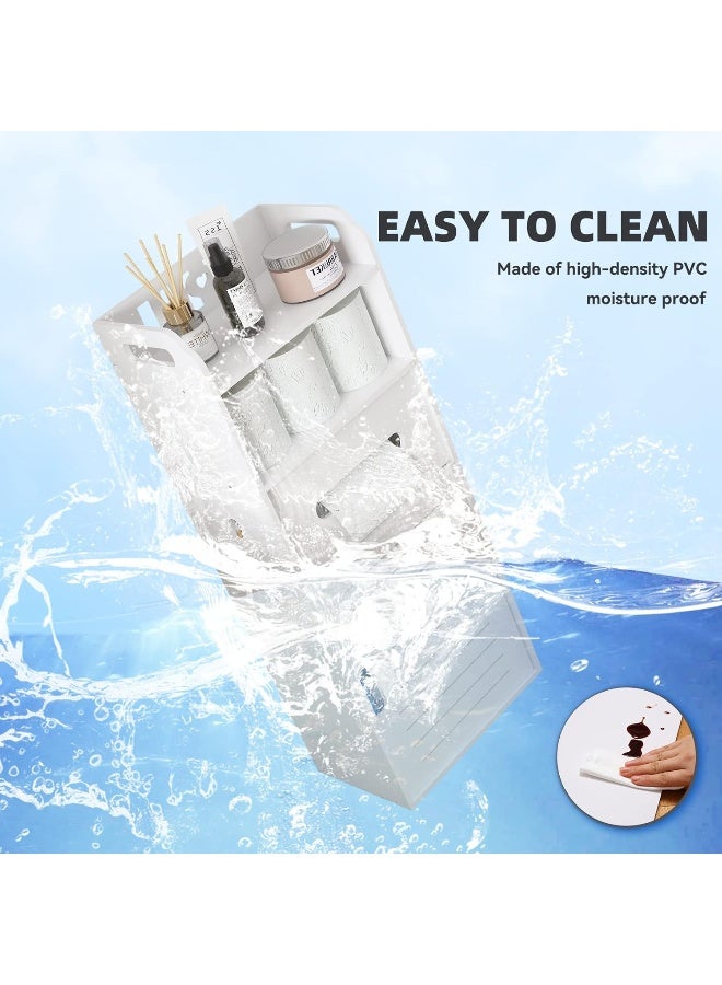 TPGP Wider Small TP Toilet Paper Storage Cabinet, Slim Bathroom Corner Storage Cabinet with Door and Tissue Dispenser, Waterproof and Durable, Freestanding, White  - Image 4