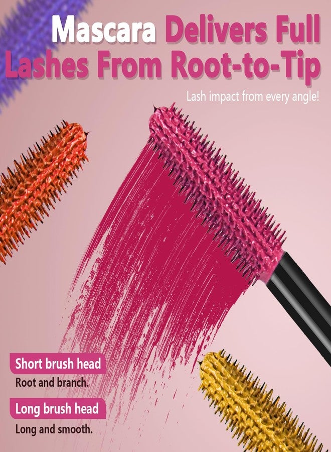 Joyeee 6 Colors Mascara Set, Colorful Mascara Waterproof Long-lasting Volumising Lengthening Curling, Create 3D Charming Eye Makeup, Brilliant Halloween/Christmas Gift Set for Women Teenage Girls#1 - Image 3