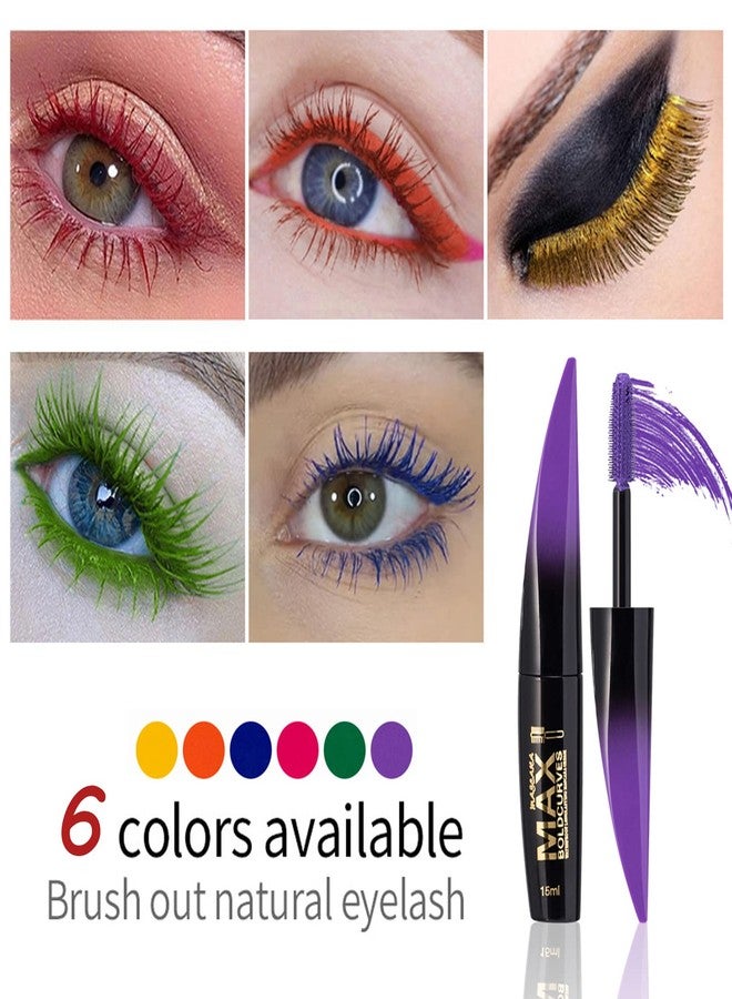 Joyeee 6 Colors Mascara Set, Colorful Mascara Waterproof Long-lasting Volumising Lengthening Curling, Create 3D Charming Eye Makeup, Brilliant Halloween/Christmas Gift Set for Women Teenage Girls#1 - Image 2