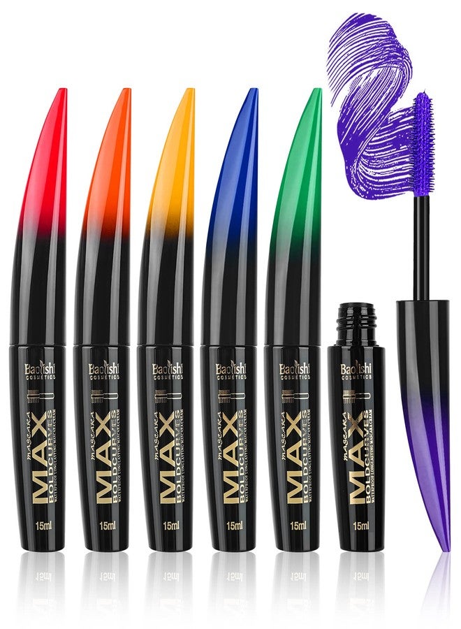 Joyeee 6 Colors Mascara Set, Colorful Mascara Waterproof Long-lasting Volumising Lengthening Curling, Create 3D Charming Eye Makeup, Brilliant Halloween/Christmas Gift Set for Women Teenage Girls#1 - Image 1