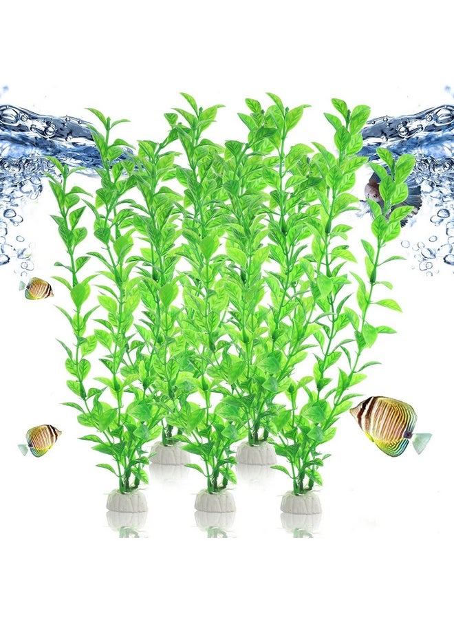 VAYINATO VAYINATO® 12 Inch Green Rotella Aquarium Fish Tank Decoration Plastic Plants | Artificial Plants for Indoor Home and Office Decoration 6 Pcs Pack by Petzlifeworld  - Image 1