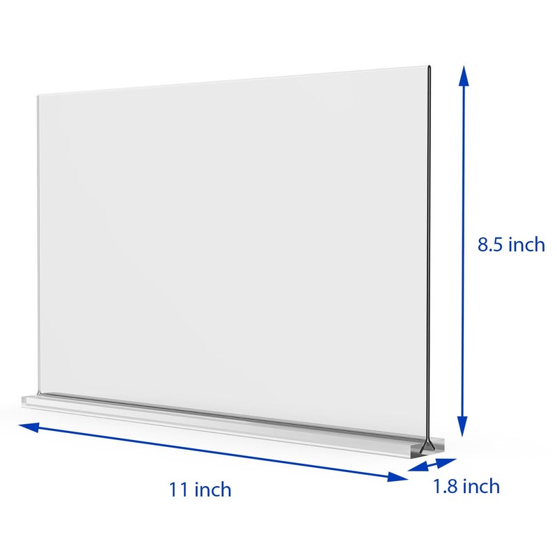 newnewshow Acrylic Sign Holder 11x8.5 Inch 3 Pack Horizontal T Shape Double-Sided Desktop Display Holder. (Optional 8.5x11 8.5x5.5 5x7 Horizontal and Vertical) - Image 2