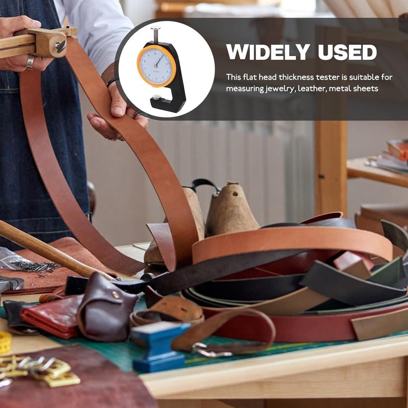 Precision Dial Thickness Gauge 0 10mm Flat Head Leather Cloth Paper Jewelry Measuring Tool - Image 4