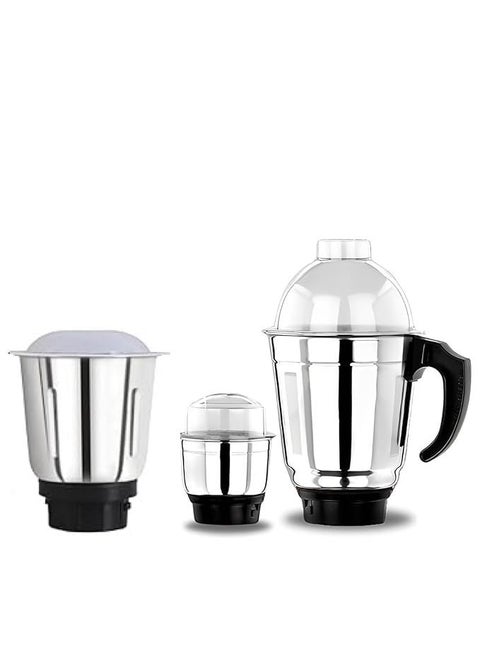 Heavy Quality Stainless Steel Mixer Grinder Jar Combo for Precision Grinding Suitable for All mixer Grinder Efficient Blade with Sharp Cutting Edge 4 Teeth Coupler Combo of 3
