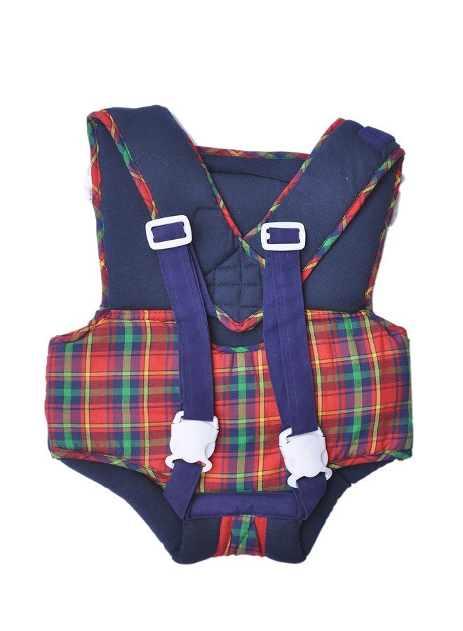 Good Luck Newborn -Adjustable Hands-With 4-In-1 Baby Carrier Bag,Carry Bag,Kangaroo Bag, Front Carry Bag With Comfortable Head Support & Buckle Straps (Cary Bag Blue Check) - Image 2