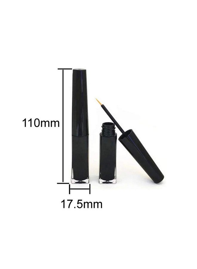 lasenersm 4 Pieces 3Ml Empty Eyeliner Tubes With Refillable Eyelash Growth Liquid Bottle Plastic Eyeliner Vials Tube With Brush Eyelash Growth Oil Mascara Tube Come With 2 Mini Palstic Funnels Black - Image 3