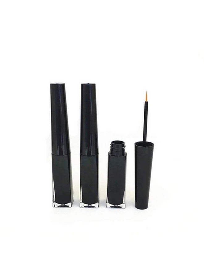lasenersm 4 Pieces 3Ml Empty Eyeliner Tubes With Refillable Eyelash Growth Liquid Bottle Plastic Eyeliner Vials Tube With Brush Eyelash Growth Oil Mascara Tube Come With 2 Mini Palstic Funnels Black - Image 2