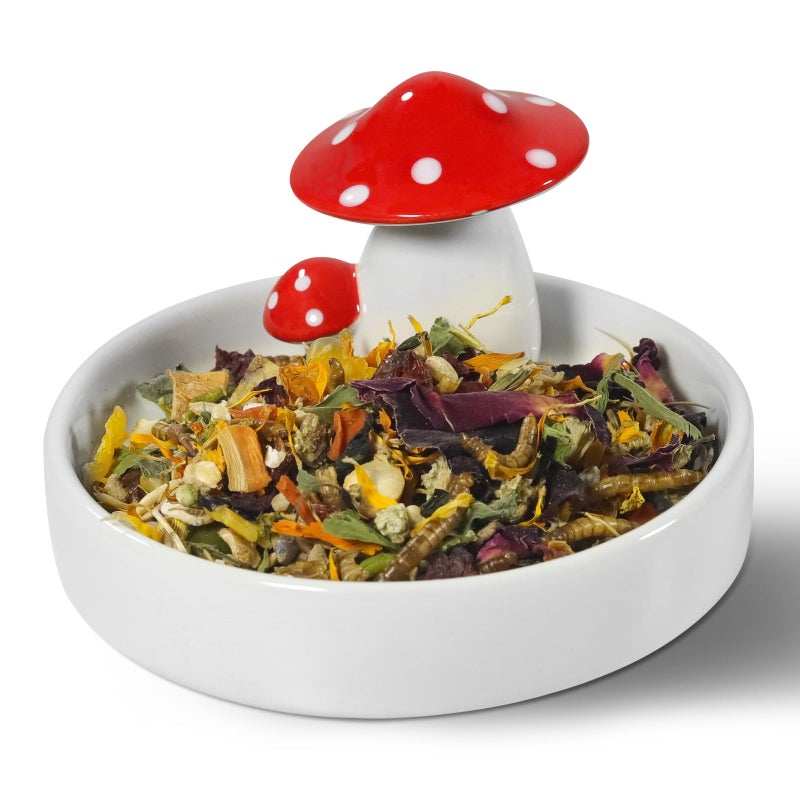 Niteangel Hamster Feeding & Water Bowls- Mushroom Ceramics Series Food Dish Feeding Bowls for Dwarf Syrian Hamsters Gerbils Mice Rats or Other Similar-Sized Small Pets (Feeding Bowl) - Image 2