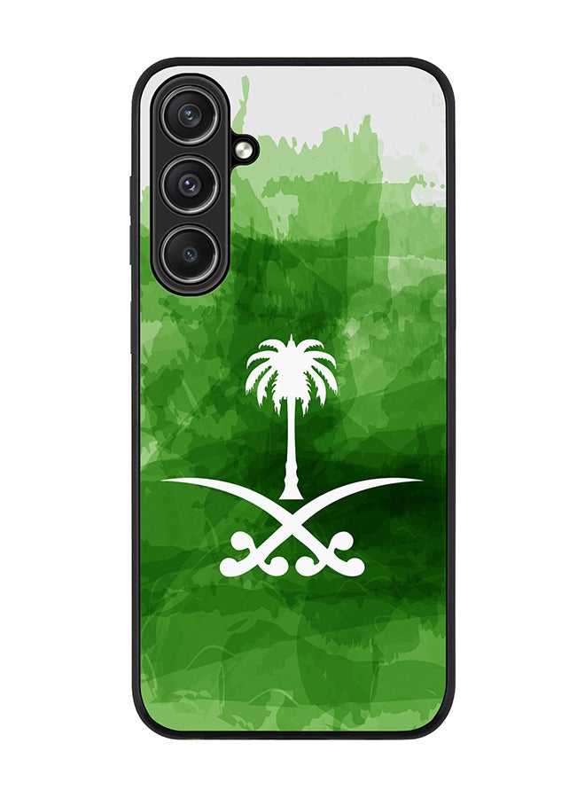 Stylizedd Rugged Black Edge case for Samsung Galaxy S23 FE, Custom Slim fit Flexible Anti Drop Thin Phone Case Cover - Saudi Emblem - Image 1