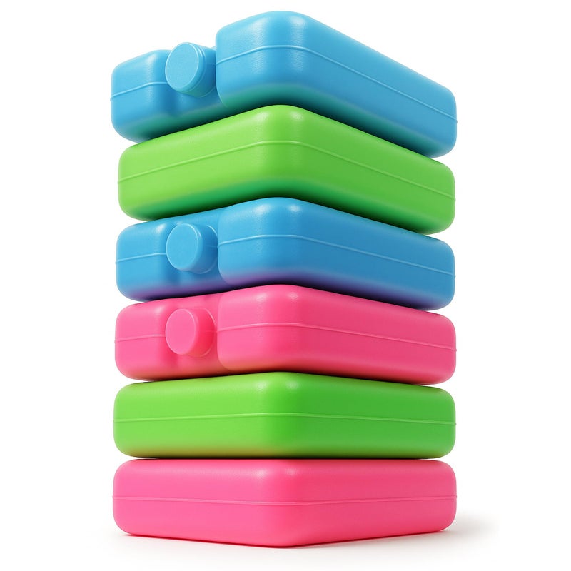 Kona Small Lunch Ice Packs Set of 6  TSA Airline Compliant Slim Reusable Freezer Packs Approved Ice Replacement  Fits Most Anywhere 3 X 3 Inches