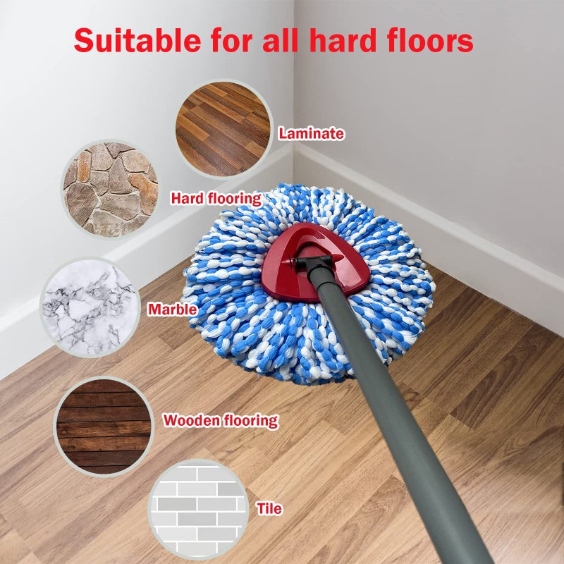 FOOKCIAN 4 Pack Mop Replace Heads Compatible for OCeda, Spin Mop Refill Head Replacement for RinseClean 2-Tank System - Fluffy Microfiber, Machine Washable and Easy to Replace - Image 4