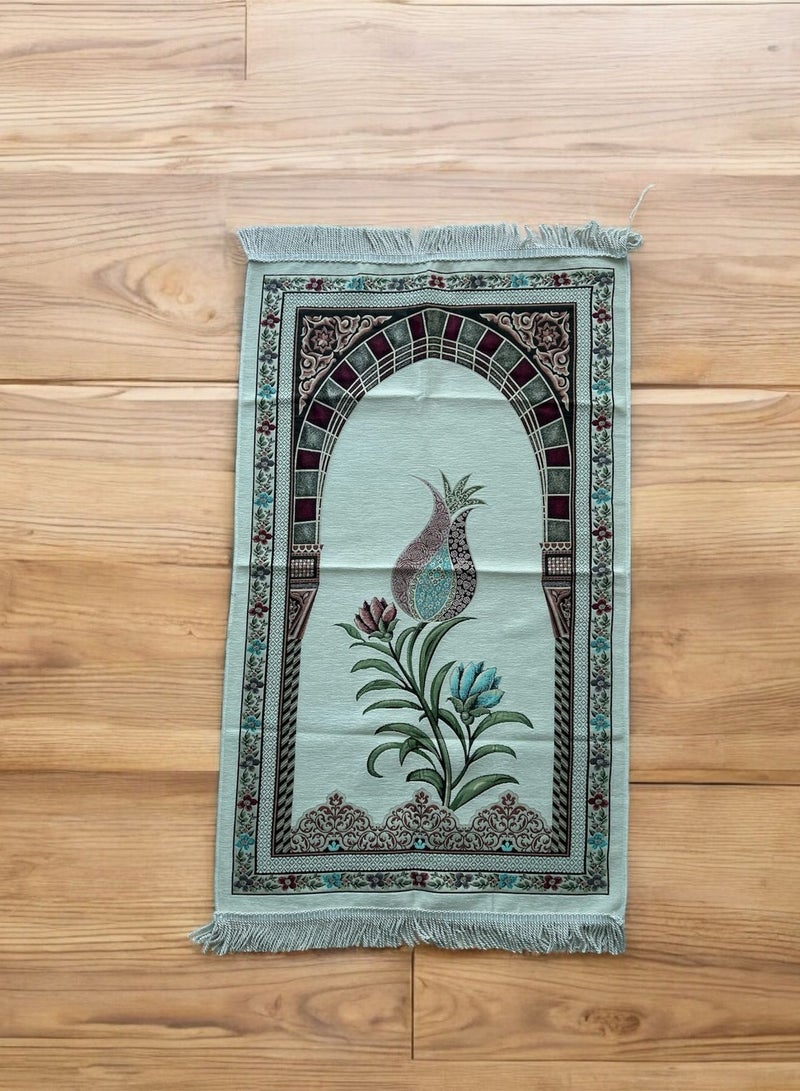 Sajadati Premium Ramadan Gift Set – Luxury Cream Turkish Prayer Mat (120x60 cm) & Elegant Gold Mosque with Lights – Islamic Gift for Ramadan, Eid, Muslim Prayer Rug & Home Décor - Image 4