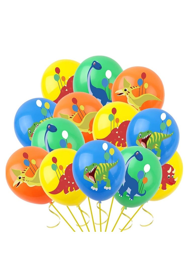 Party Dinosaur Balloons 12pcs Balloons Child Dinosaur Party Decoration Balloons Birthday Cake Topper Decorations for Toddler Birthday Decoration for Dinosaur Themed Party Comp - Image 1