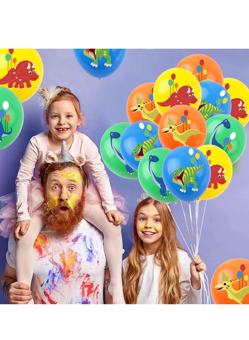 Party Dinosaur Balloons 12pcs Balloons Child Dinosaur Party Decoration Balloons Birthday Cake Topper Decorations for Toddler Birthday Decoration for Dinosaur Themed Party Comp - Image 3