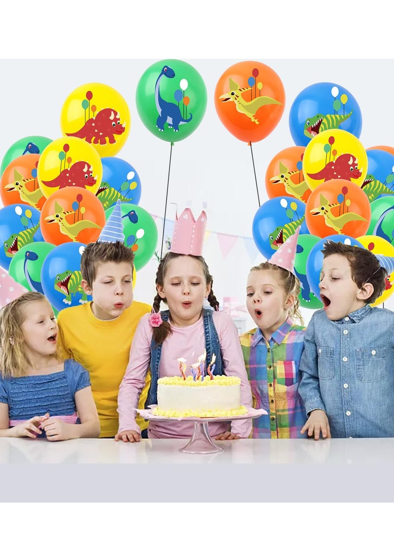 Party Dinosaur Balloons 12pcs Balloons Child Dinosaur Party Decoration Balloons Birthday Cake Topper Decorations for Toddler Birthday Decoration for Dinosaur Themed Party Comp - Image 2