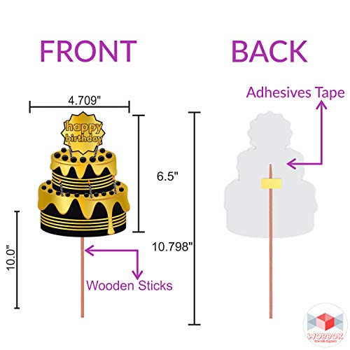 Wobbox 21th Birthday Photo Booth Party Props Black & Golden, Birthday Party Decoration, Birthday Party Item, Birthday Party Props - Image 4