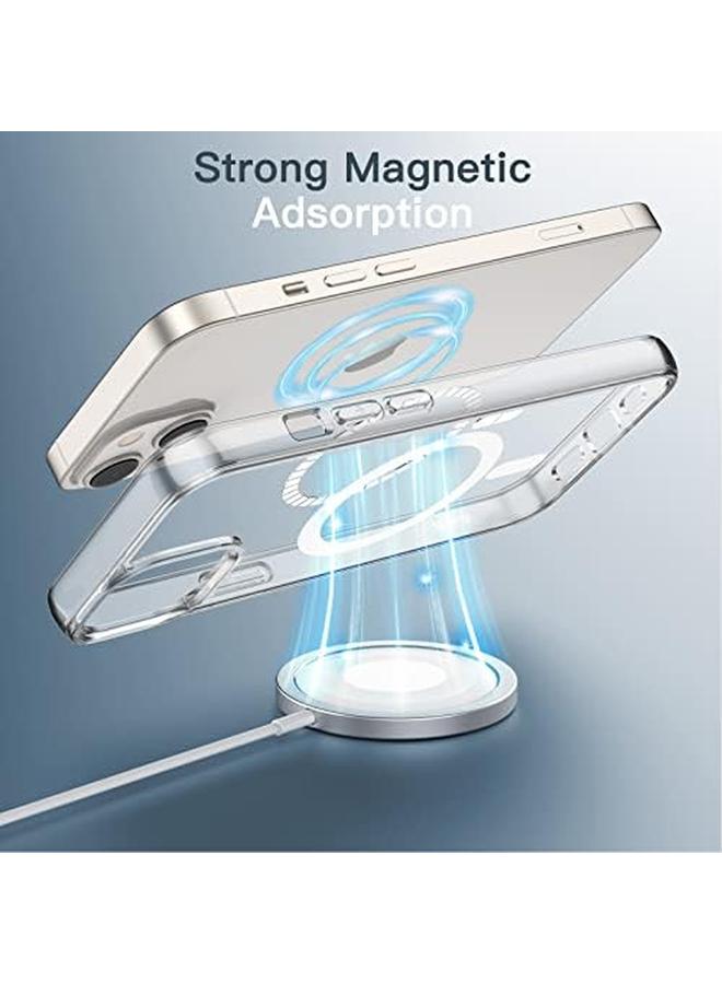 Jetech Magnetic Case For Iphone 13 6.1 Inch Compatible With Magsafe Wireless Charging Shockproof Phone Bumper Cover Anti Scratch Clear Back Clear - Image 3