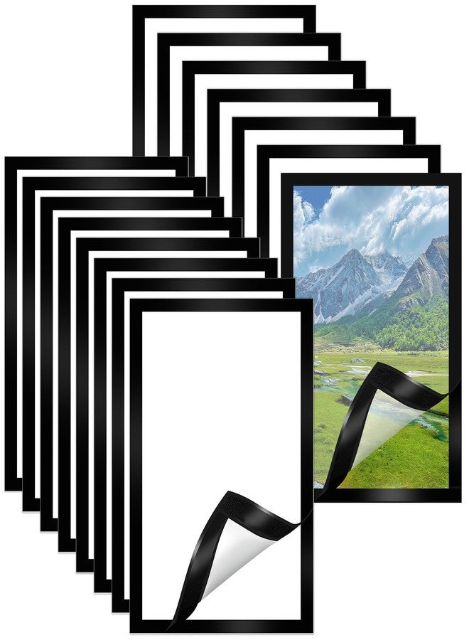 Hlimior Pack of 15 Magnetic Frames A4 Self-Adhesive Information Frame A4 Magnetic Picture Frame with Folding Frame and Magnetic Closure, Document Frame Sheet Holder Information Bag for Office School Hotel - Image 1