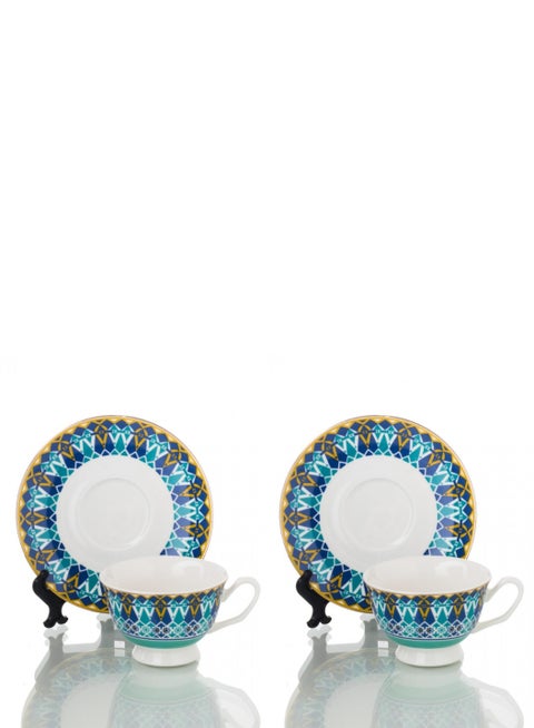 Porcelain Turkish Coffee Cup Set 4 pcs - 2 Person