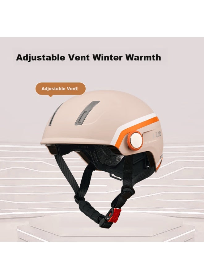 JD.com Jd Original Tk29 Electric Scooter Helmet With Dual Visor And Ear Protection [patented Helmet Design], 3c Certified, New National Standard, All-season Universal For Electric Bikes, Rice Pink Color, Size 52-60cm - Image 4