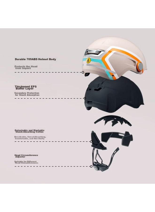 JD.com Jd Original Tk29 Electric Scooter Helmet With Dual Visor And Ear Protection [patented Helmet Design], 3c Certified, New National Standard, All-season Universal For Electric Bikes, Rice Pink Color, Size 52-60cm - Image 5