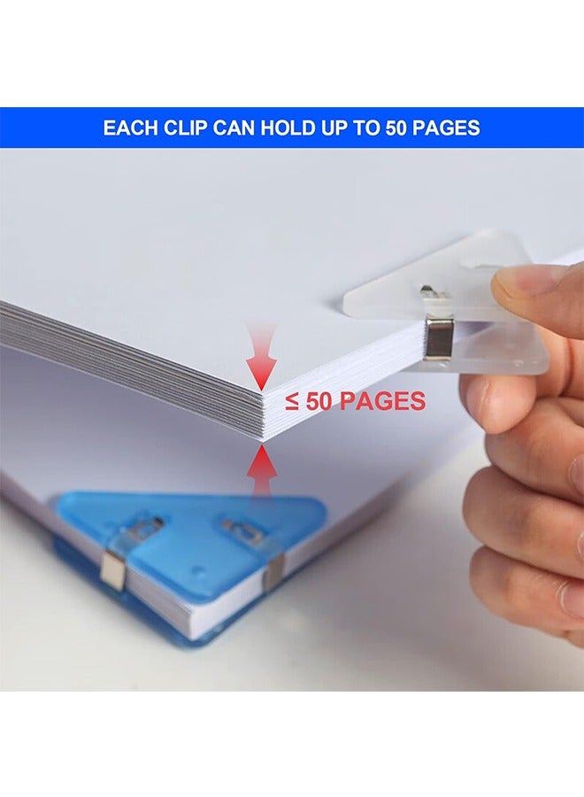 42Pcs Corner Clips, Triangular Transparent File Corner Clips, Translucent Colored Paper Clips, Book Clip Prevent Books Curling for Office Staff Student Teacher - Image 4