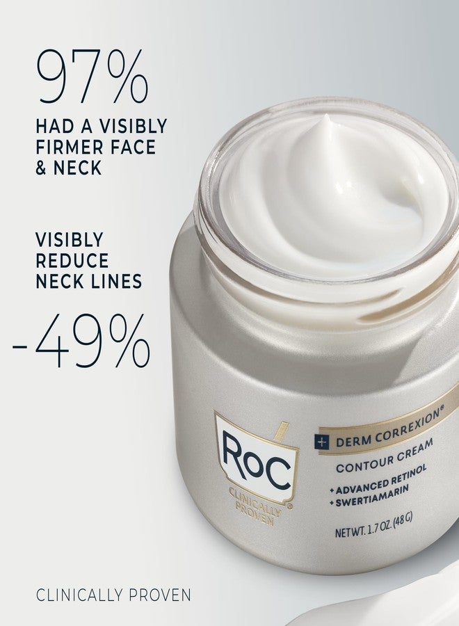 RoC Derm Correxion Neck Cream with Hyaluronic Acid and Advanced Retinol to visibly Tighten & Lift Horizontal Neck Lines, Facial Moisturiser to Contour Face, Neck + Jaw, (1.7 oz) with Retinol Packette - Image 3