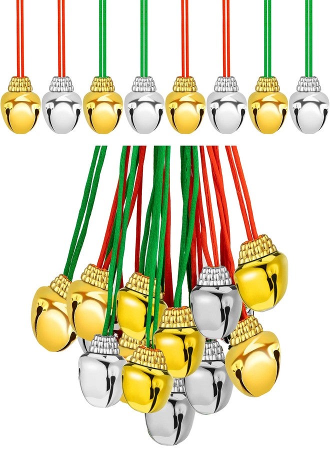 Janinka 120 Pieces Christmas Bell Necklaces Christmas Holiday Necklaces Bells for Xmas Party Accessories Favors Decorations Supplies (Cute Color) - Image 1