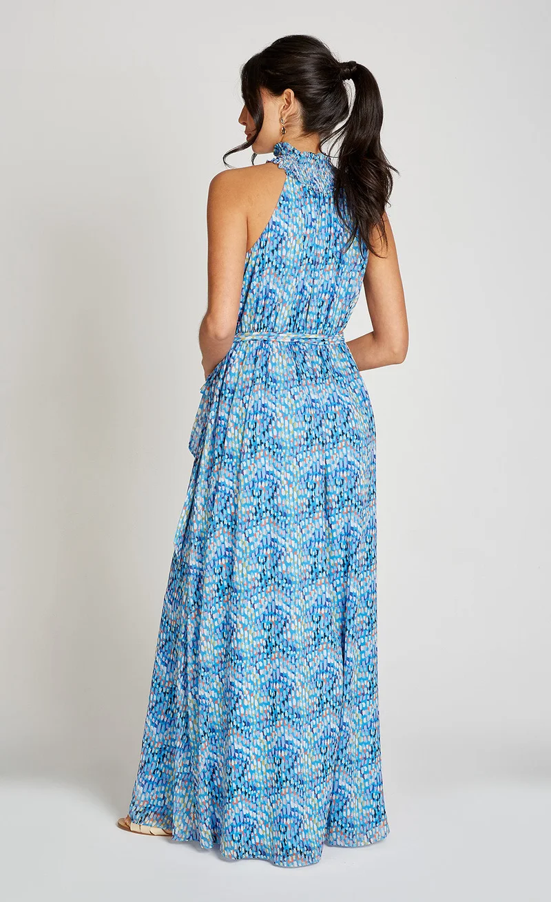 ليتل مسترس Blue Print Chiffon Maxi Dress