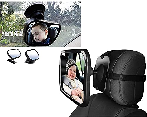 ZogeeZ Baby Car Mirror Set, Rear View & Head Rest Mirrors - Wide View for Better Viability - Shatter Resistant Seat Safety for Infants, Children, or Toddlers - Image 2