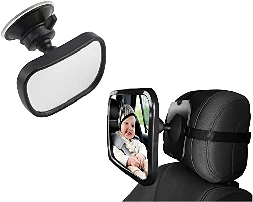 ZogeeZ Baby Car Mirror Set, Rear View & Head Rest Mirrors - Wide View for Better Viability - Shatter Resistant Seat Safety for Infants, Children, or Toddlers - Image 1